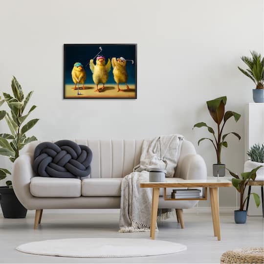 Stupell Industries Golfer Chicks Wearing Sports Visors Golf Clubs Framed Giclee Art